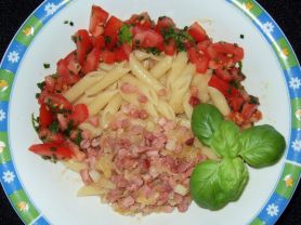 Penne-Carbonara mit Tomaten | Hochgeladen von: IamX